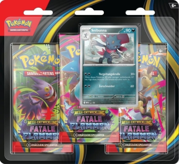 Pokemon Fatale Flammen 3-Pack Blister Snibunna
